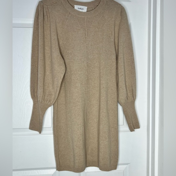 NWT BA&SH Nancy Puffed Sleeve Mini Sweater Dress - Picture 7 of 13